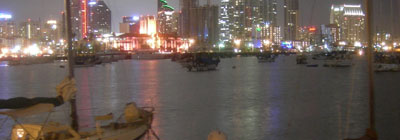 San Diego Harbor at night.